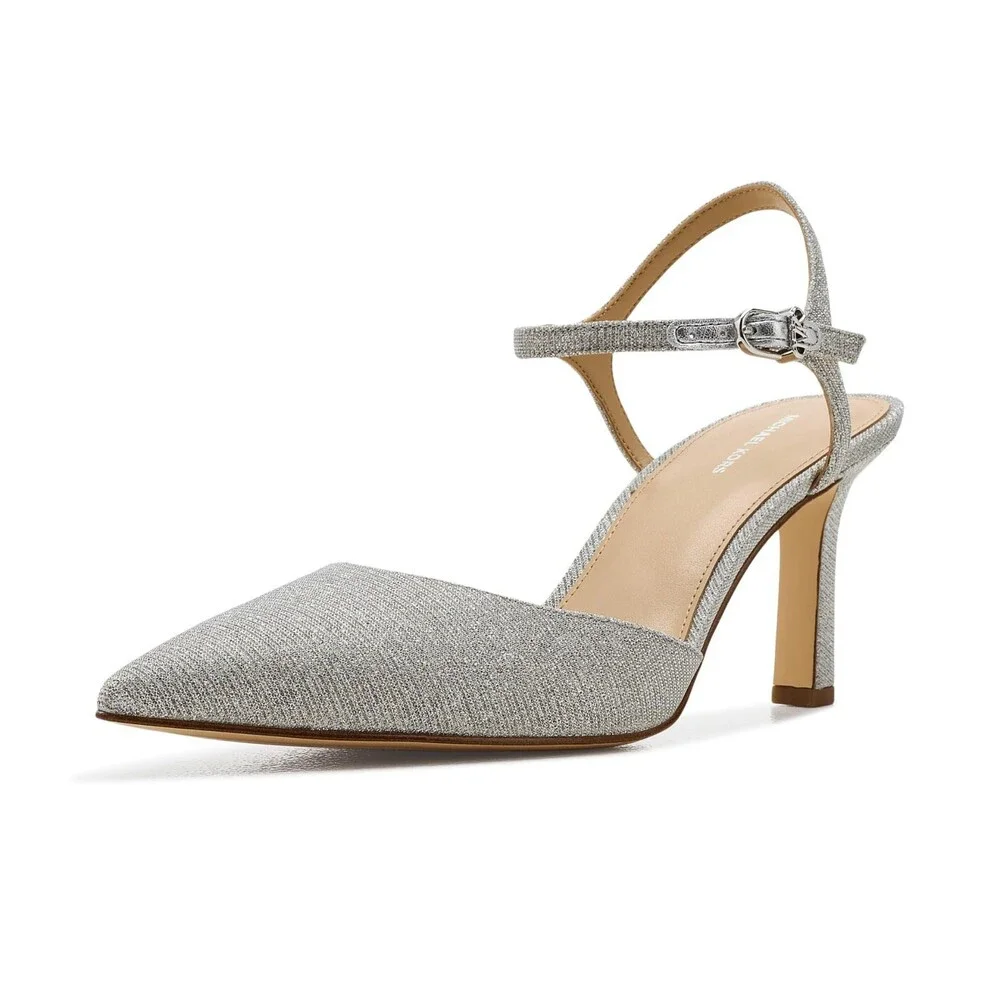 Michael Kors Amara 40S6AMMP2D Pumps Women's US 9 M Silver Stiletto Heel HTAT1682